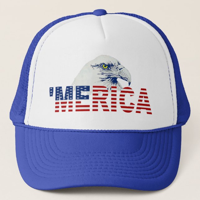 Casquette 'Casquette de drapeau de MERICA Eagle chauve (Devant)