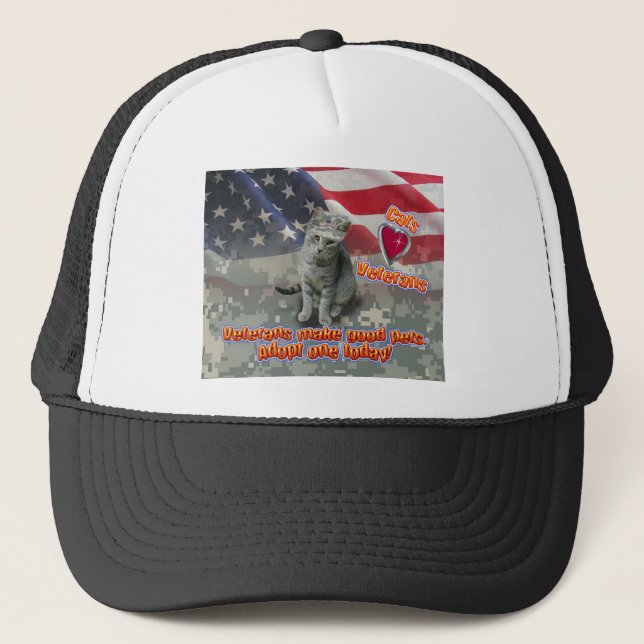 Casquette Cat adopte un vétéran pour un ami à vie (Devant)