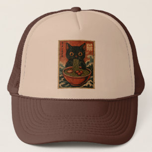 Casquette Cat Ramen Japonais drôle Graphisme Kawaii Cat Anim