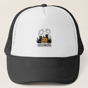 Casquette Catloween Chat Fantôme Vintage Design de Chemise H