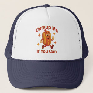 Casquette Catsume-moi si tu peux drôle Hot Dog - Ketchup Pun