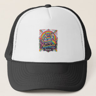 Casquette Cavalier Licorne Arc-en-Ciel Rétro