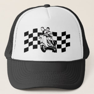 Casquette Cavaliers noirs et blancs de scooter de contrôle
