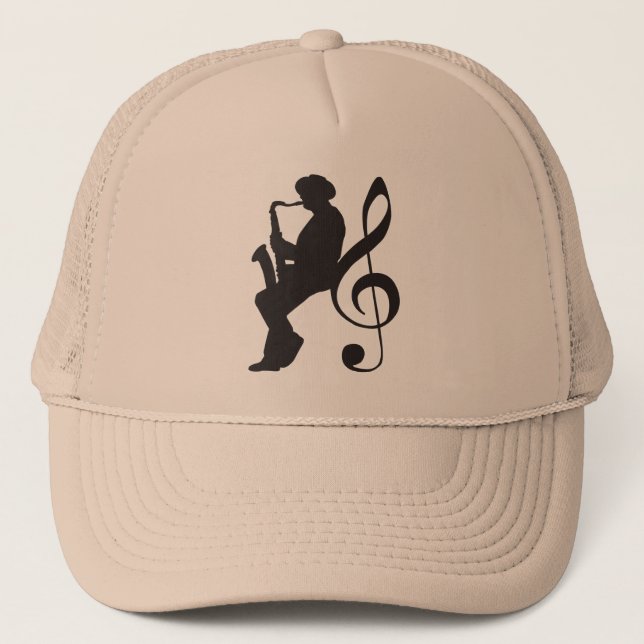 Casquette Caxophoneplayer silhouette (G-key) (Devant)