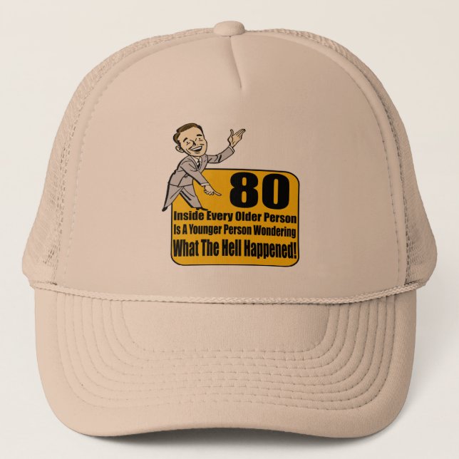 Casquette Ce qui s'est produit les quatre-vingtième cadeaux (Devant)