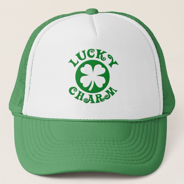 Casquette Cercle vert/blanc de charme chanceux (Devant)