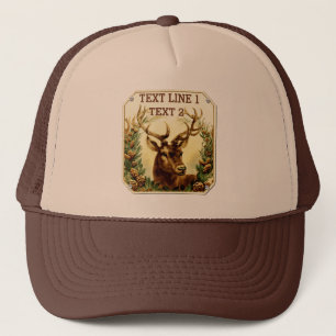 Casquette Cerfs communs rustiques avec des cônes de pin