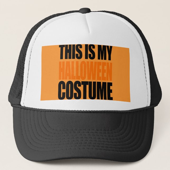 Casquette C'EST MON COSTUME de HALLOWEEN (orange) (Devant)