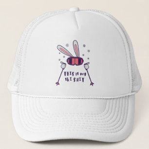 Casquette C'est mon lapin de ski en combinaison de ski avec