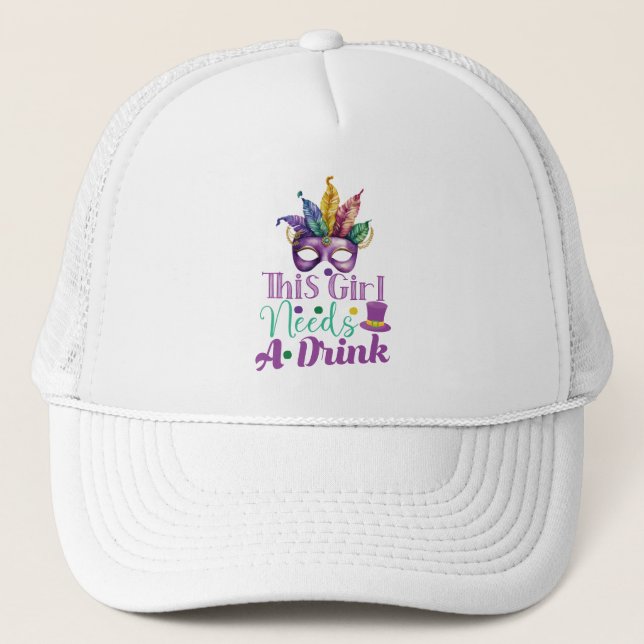 Casquette Cette Fille A Besoin D'Un Chapeau Mardi Gras Truck (Devant)