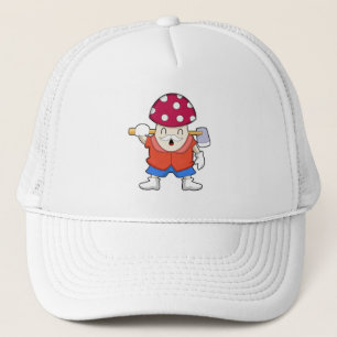 Casquette Champignons en tant qu'agriculteur avec l'Ax