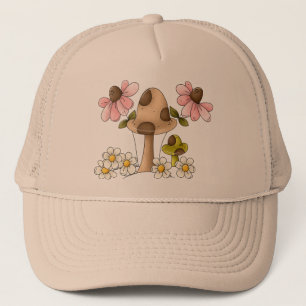 Casquette Champignons et fleurs