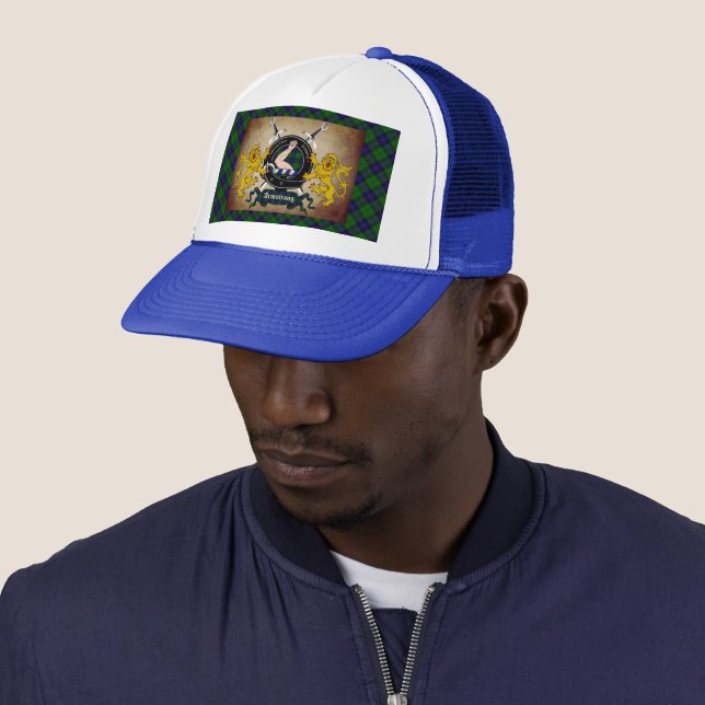 Casquette Chapeau Armstrong Scottish Tartan & Badge Trucker (En situation)