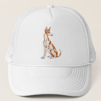 Casquette Chapeau blanc dessiné à la main élégant Podenco Ib