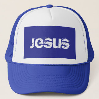 Casquette Chapeau bleu Jésus Trucker