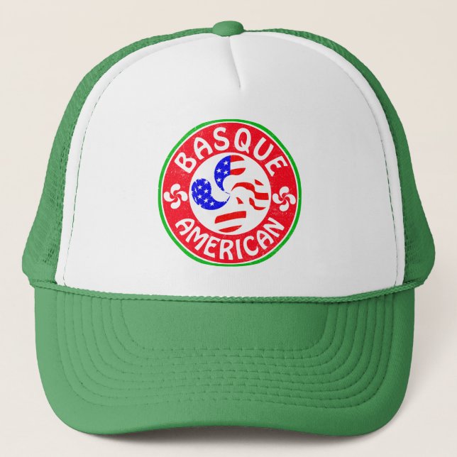 Casquette Chapeau de camion basque américain Euskara Lauburu (Devant)