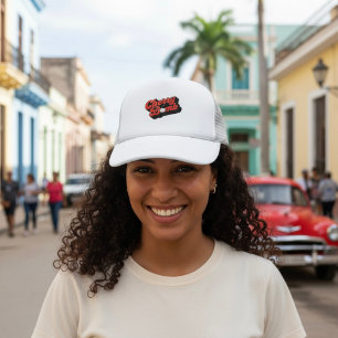 Casquette Chapeau de camion de bombe cerise