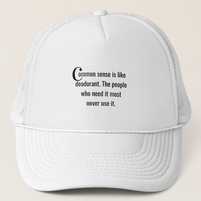 Casquette Chapeau de camion de bon sens (Devant)