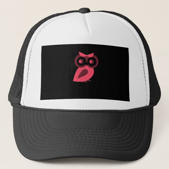 Casquette Chapeau de camion de Chouette rose (Devant)