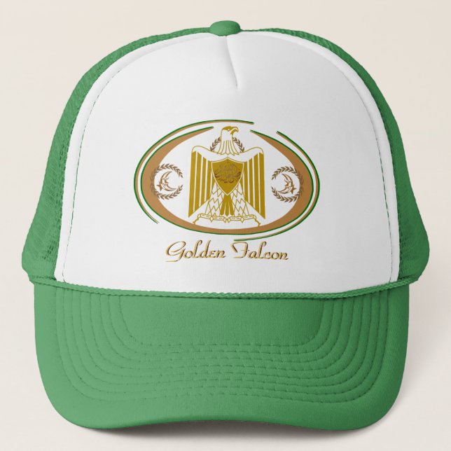 Casquette Chapeau de camion de faucon d'or de la culture ara (Devant)