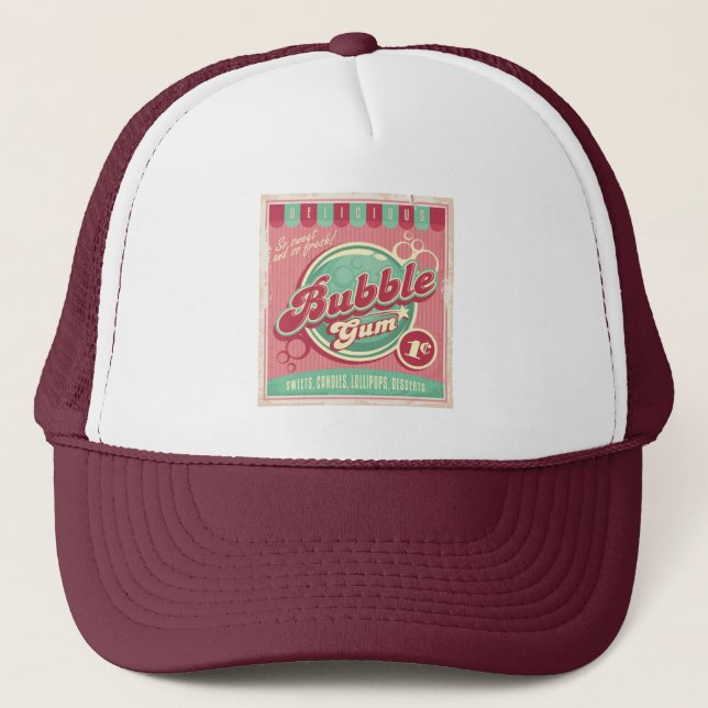 Casquette Chapeau de camion de gomme à bulle (Devant)