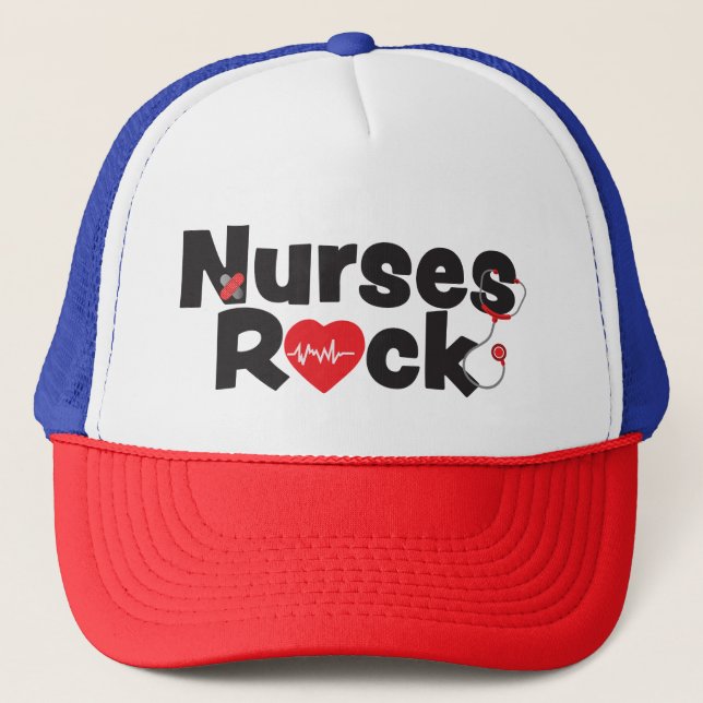 Casquette Chapeau de camion de roche des infirmières (Devant)