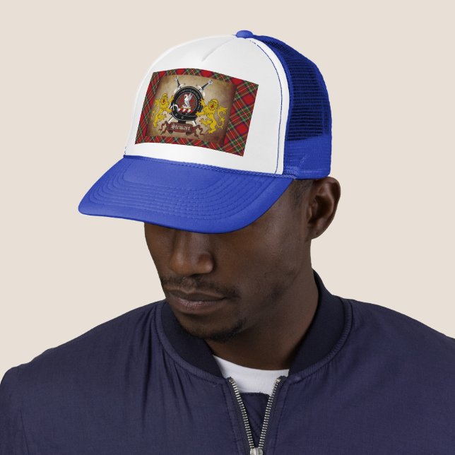 Casquette Chapeau de camion écossais Tartan & Badge (En situation)
