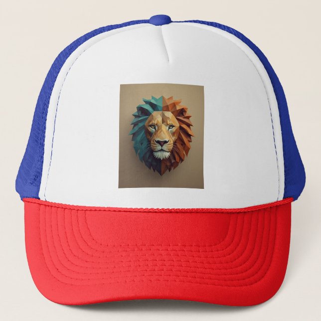 Casquette Chapeau de camion Lion géométrique (Devant)