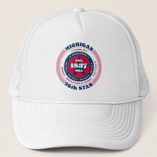 Casquette Chapeau de camion patriotique circulaire Michigan
