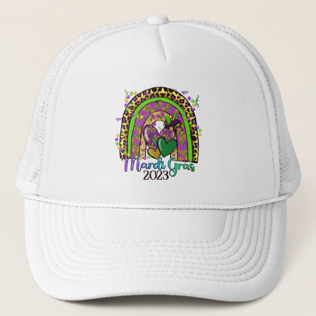 Casquette Chapeau de camion Rainbow Mardi Gras (Devant)