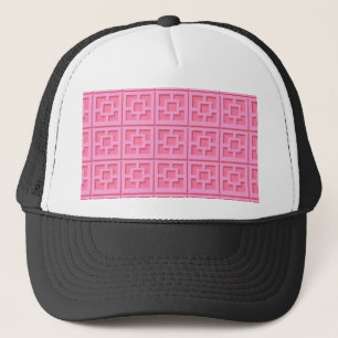 Casquette Chapeau de camion Retro Pink Trellis