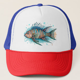 Casquette Chapeau de camion - Série aquarelle : Poisson de l