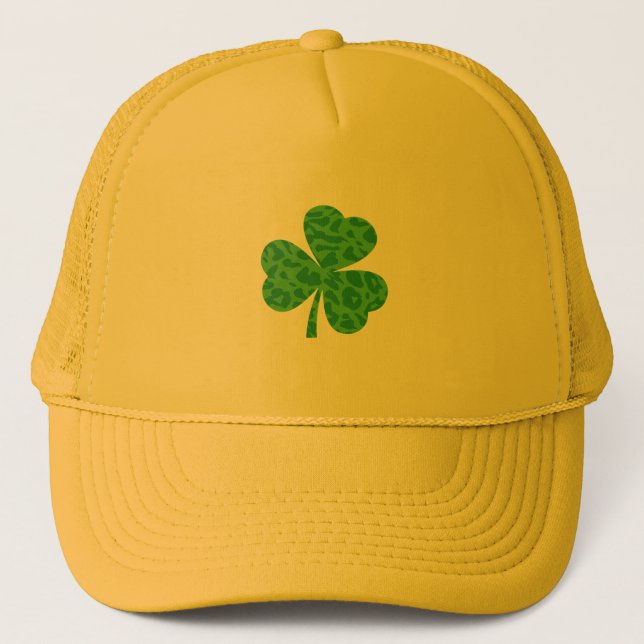 Casquette Chapeau de camion Shamrock Leopard de la Saint-Pat (Devant)