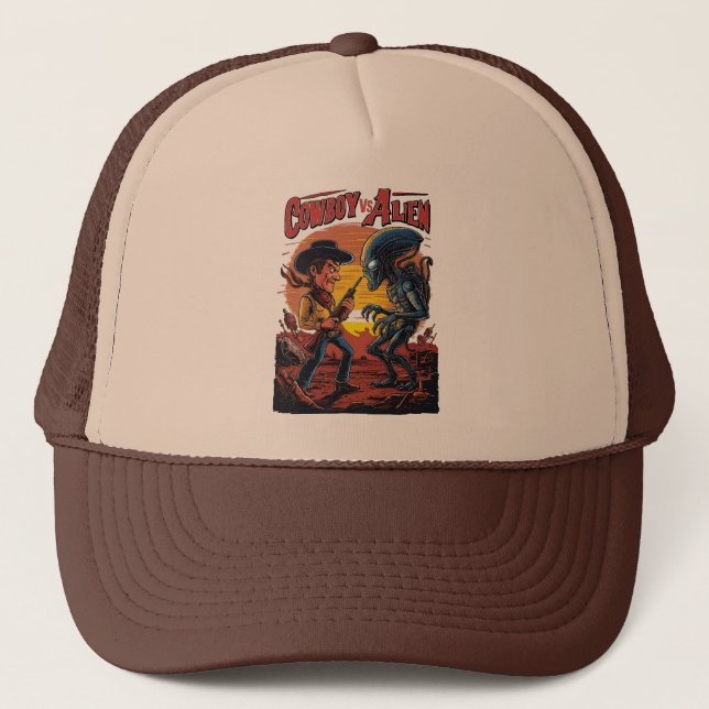 Casquette Chapeau de camionnette Cowboy vs Alien - pour les  (Devant)