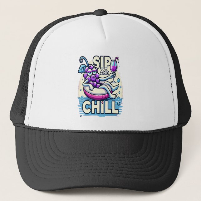 Casquette Chapeau De Camionnette De Sip Et Chill (Devant)