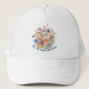 Casquette Chapeau de camionnette graphique Floral & Slogan