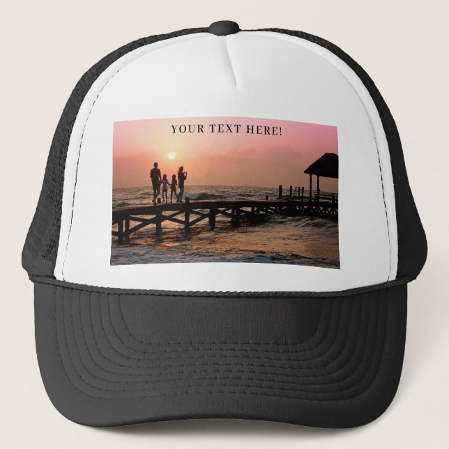 Casquette Chapeau De Camionnette Personnalisé Photo Et Texte (Devant)