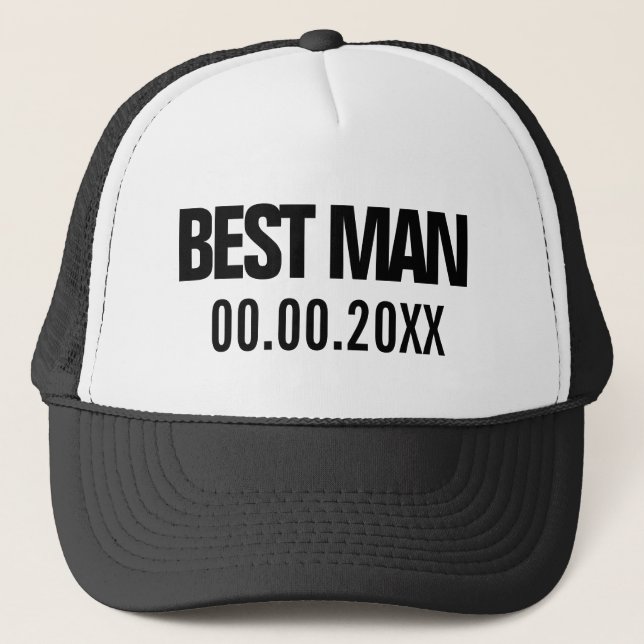 Casquette Chapeau de camionneur Best Man pour la fête de mar (Devant)