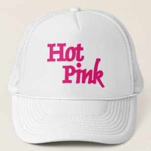 Casquette Chapeau de camionneur blanc de mot rose chaud