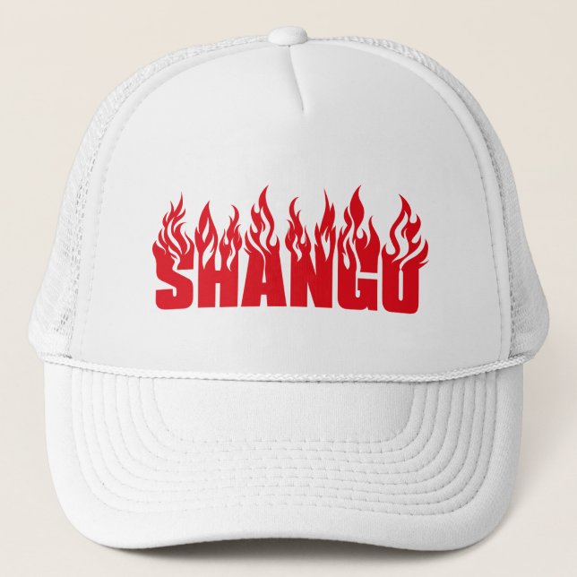 Casquette Chapeau de camionneur de Shango, tout blanc (Devant)
