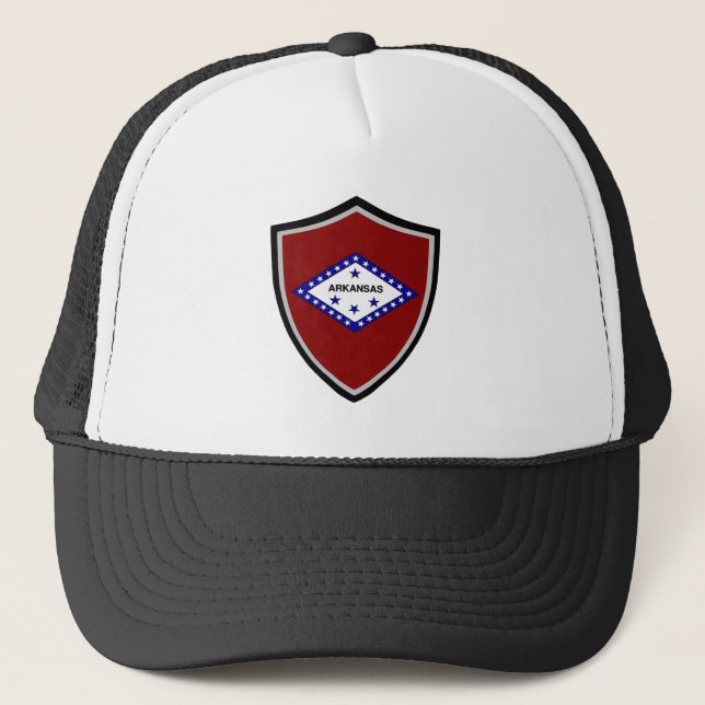 Casquette Chapeau de camionneur du drapeau de l'Arkansas (Devant)