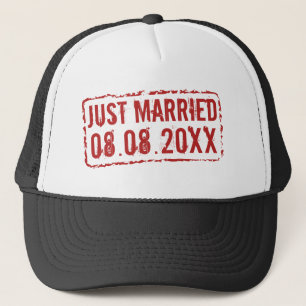 Casquette Chapeau de camionneur marié avec timbre date maria
