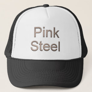 Casquette Chapeau de camionneur noir blanc en acier rose