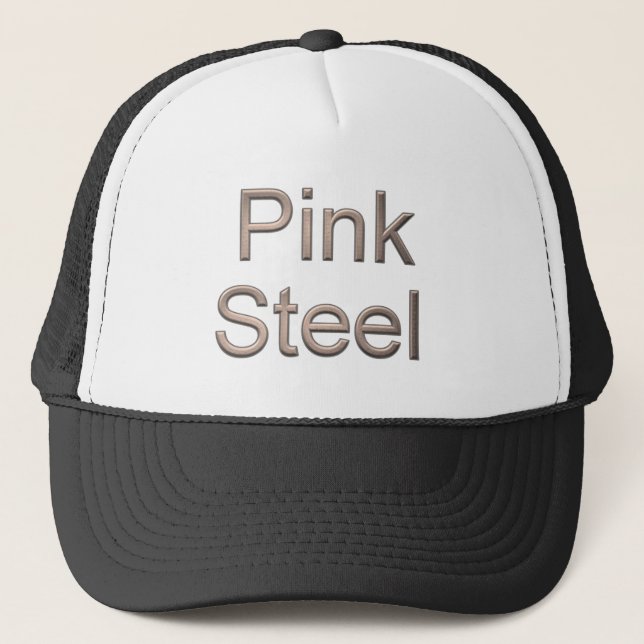 Casquette Chapeau de camionneur noir blanc en acier rose (Devant)