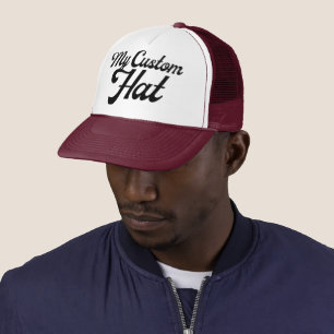 Casquette Chapeau de camionneur personnalisé MAROON & BLANC