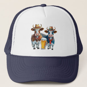 Casquette Chapeau de camionneur vaches et bière cool et amus
