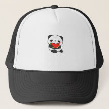 Chapeau de dessin animé de panda mignon mangeant d