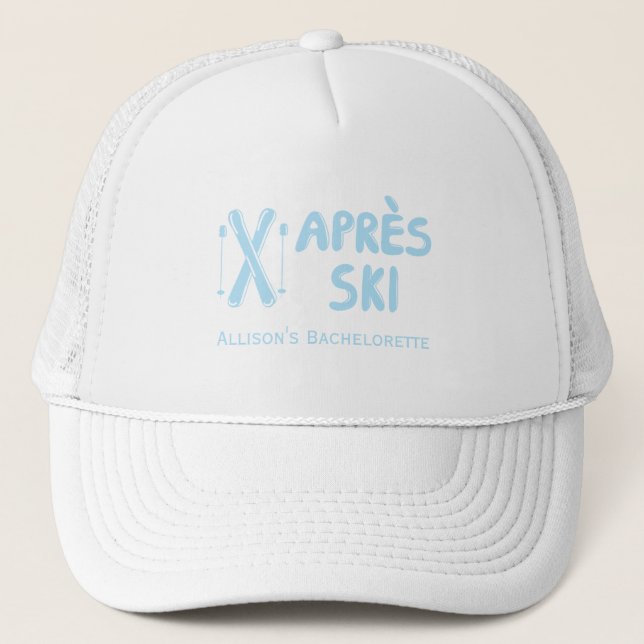 Casquette Chapeau de fête de Bachelorette Blue Apres Ski (Devant)