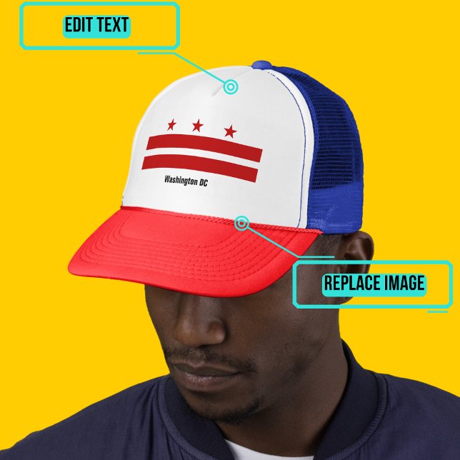 Casquette Chapeau de Trucker Drapeau Washington DC (Please enjoy our design and see the others in the collection.)