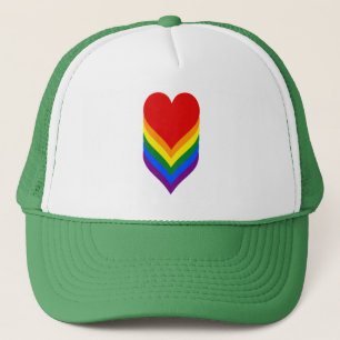 Casquette Chapeau de Trucker pour coeur de fierté LGBT